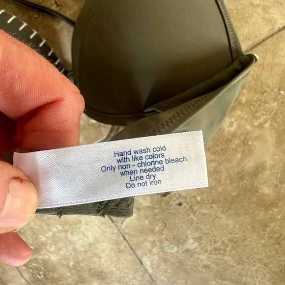 Rue Bleu padded bra NWOT crochet back olive, green and cream - Picture 14 of 15